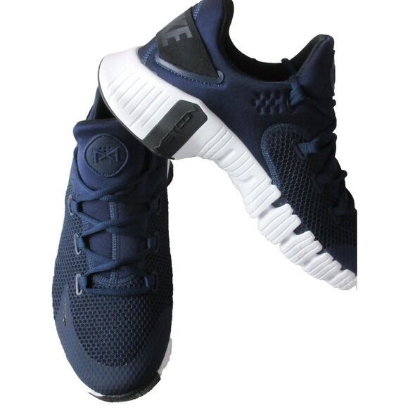 Men's Nike Free Metcon 4 Lifting Training Shoes College Navy Blue White NIB - Picture 4 of 5